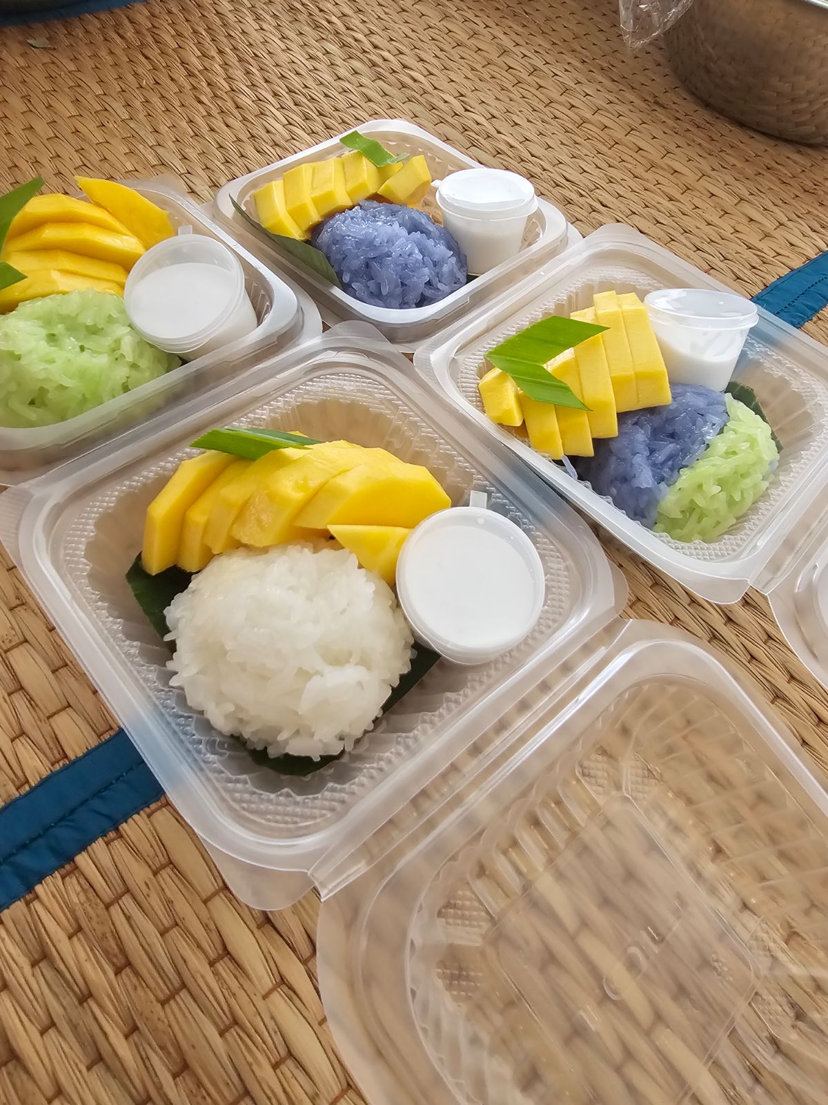 Eco-friendly packaging for mango sticky rice delivery